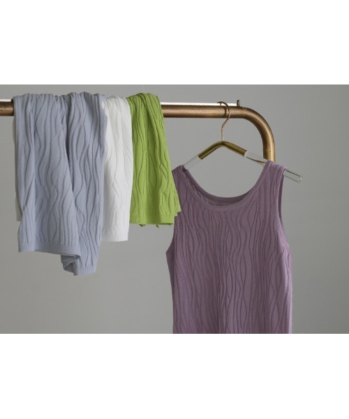 select MOCA（セレクトモカ）の「2021 SS ウェーブデザインタンクトップ（タンクトップ・レディース・サックスブルー/ホワイト/ライトオリーブ/ラベンダー・FREE）」の12枚目の写真
