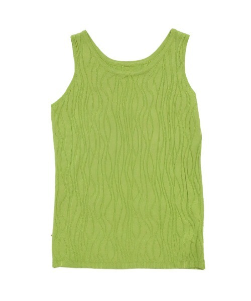 select MOCA（セレクトモカ）の「2021 SS ウェーブデザインタンクトップ（タンクトップ・レディース・サックスブルー/ホワイト/ライトオリーブ/ラベンダー・FREE）」の5枚目の写真