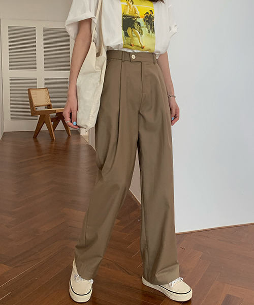 c.u.l（シーユーエル）の「【c.u.l:w】ハイウエストパンツ ワイドカラースラックス culw45（スラックス・レディース・グレー/ベージュ/ブラック・M/L）」の3枚目の写真