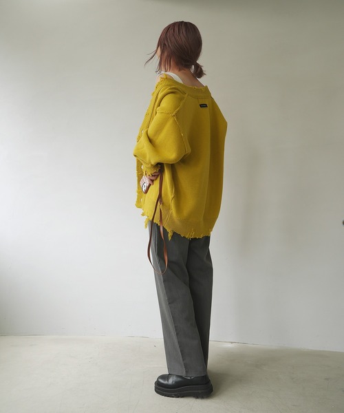 c.u.l（シーユーエル）の「【c.u.l:w】ハイウエストパンツ ワイドカラースラックス culw45（スラックス・レディース・グレー/ベージュ/ブラック・M/L）」の21枚目の写真