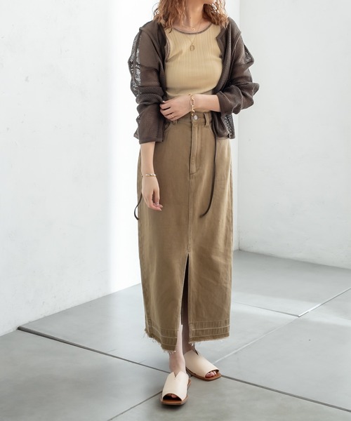 mystic（ミスティック）の「メッシュ2WAYカーディガン（カーディガン/ボレロ・レディース・ベージュ/オリーブ/アイボリー・FREE）」の6枚目の写真