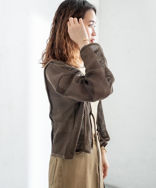 mystic（ミスティック）の「メッシュ2WAYカーディガン（カーディガン/ボレロ・レディース・ベージュ/オリーブ/アイボリー・FREE）」の18枚目の写真