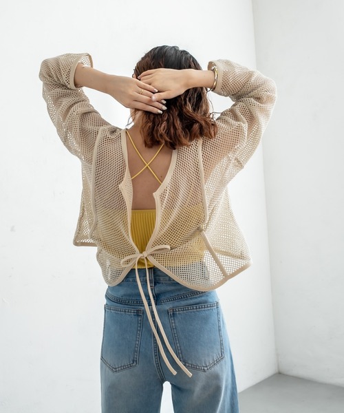 mystic（ミスティック）の「メッシュ2WAYカーディガン（カーディガン/ボレロ・レディース・ベージュ/オリーブ/アイボリー・FREE）」の22枚目の写真