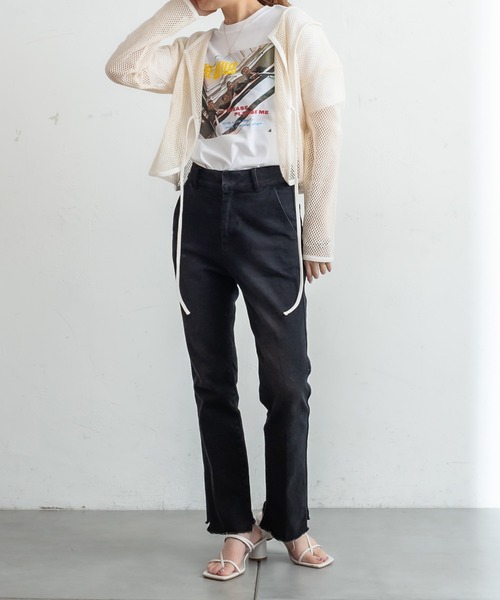 mystic（ミスティック）の「メッシュ2WAYカーディガン（カーディガン/ボレロ・レディース・ベージュ/オリーブ/アイボリー・FREE）」の7枚目の写真