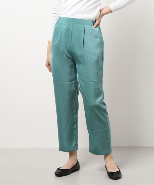 AULI（アウリィ）の「【低身長向けサイズ】サテンリラックスパンツ（その他パンツ・レディース・ブラック/ブルーグリーン/グレイッシュベージュ・XS）」の22枚目の写真