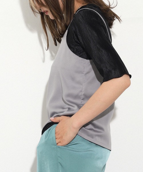 AULI（アウリィ）の「【低身長向けサイズ】サテンリラックスパンツ（その他パンツ・レディース・ブラック/ブルーグリーン/グレイッシュベージュ・XS）」の14枚目の写真