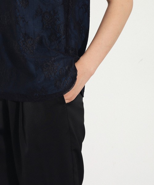 AULI（アウリィ）の「【低身長向けサイズ】サテンリラックスパンツ（その他パンツ・レディース・ブラック/ブルーグリーン/グレイッシュベージュ・XS）」の4枚目の写真