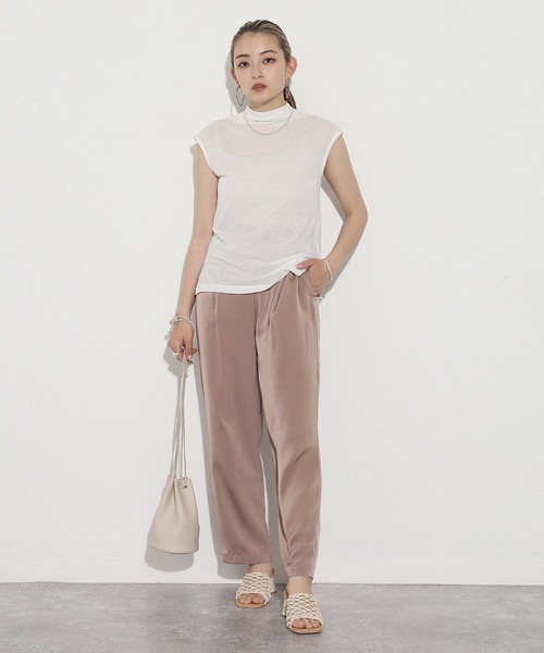 AULI（アウリィ）の「【低身長向けサイズ】サテンリラックスパンツ（その他パンツ・レディース・ブラック/ブルーグリーン/グレイッシュベージュ・XS）」の21枚目の写真