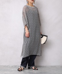 ap retro | レトロ花柄シアーロングシャツ【ZOZO限定アイテム】(チュニック)