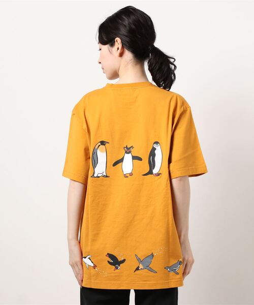 HOUSTON（ヒューストン）の「【HOUSTON】PRINT TEE(PENGUIN)（Tシャツ/カットソー・メンズ・ホワイト/ブラック/ブルー/キャメル・LARGE/X-LARGE/MEDIUM）」の6枚目の写真