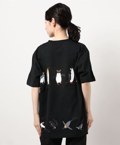HOUSTON（ヒューストン）の「【HOUSTON】PRINT TEE(PENGUIN)（Tシャツ/カットソー・メンズ・ホワイト/ブラック/ブルー/キャメル・LARGE/X-LARGE/MEDIUM）」の7枚目の写真