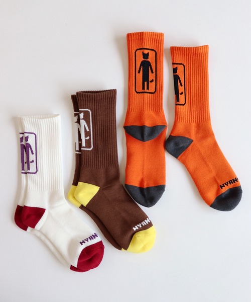 AlexanderLeeChang（アレキサンダーリーチャン）の「AlexanderLeeChang アレキサンダーリーチャン / NYANCOFFEE SOCKS ニャンコーヒーソックス 靴下 / AC052120（ソックス/靴下・メンズ・ホワイト/ブラウン/オレンジ・FREE）」の15枚目の写真