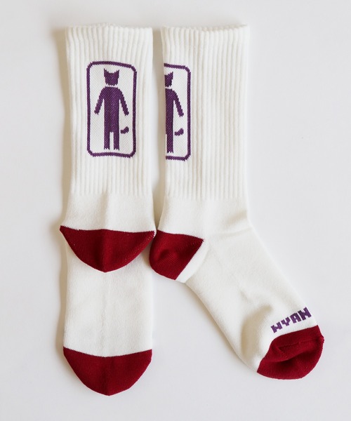 AlexanderLeeChang（アレキサンダーリーチャン）の「AlexanderLeeChang アレキサンダーリーチャン / NYANCOFFEE SOCKS ニャンコーヒーソックス 靴下 / AC052120（ソックス/靴下・メンズ・ホワイト/ブラウン/オレンジ・FREE）」の5枚目の写真