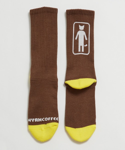 AlexanderLeeChang（アレキサンダーリーチャン）の「AlexanderLeeChang アレキサンダーリーチャン / NYANCOFFEE SOCKS ニャンコーヒーソックス 靴下 / AC052120（ソックス/靴下・メンズ・ホワイト/ブラウン/オレンジ・FREE）」の6枚目の写真