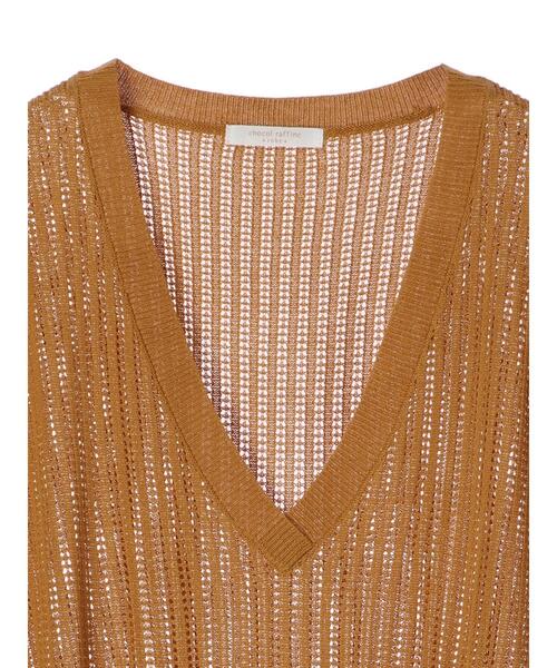 Green　Parks（グリーンパークス）の「すかし柄ニットベスト＊（ベスト・レディース・イエロー/チャコールグレー/ライトベージュ/アイボリー・FREE）」の17枚目の写真