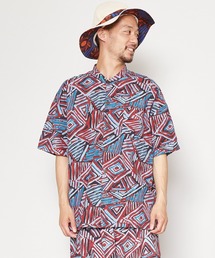 チャイハネ | 【チャイハネ】アフリカンジオメ柄MEN'Sバンドカラーシャツ(シャツ/ブラウス)
