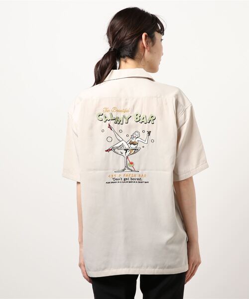 179/WG（イチナナキュウダブルジー）の「後ろ刺繍開襟シャツ（シャツ/ブラウス・レディース・ブルー/ブラック/オフホワイト/オレンジ・MEDIUM）」の15枚目の写真