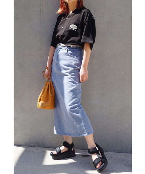 179/WG（イチナナキュウダブルジー）の「後ろ刺繍開襟シャツ（シャツ/ブラウス・レディース・ブルー/ブラック/オフホワイト/オレンジ・MEDIUM）」の19枚目の写真