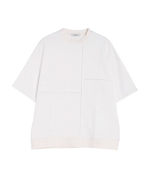 COTORICA（コトリカ）の「パネルスイッチスエットルーズT（Tシャツ/カットソー・メンズ・オフホワイト/ライトブルー/ネイビー・MEDIUM/LARGE）」の2枚目の写真