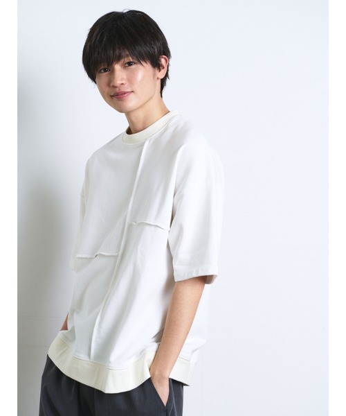COTORICA（コトリカ）の「パネルスイッチスエットルーズT（Tシャツ/カットソー・メンズ・オフホワイト/ライトブルー/ネイビー・MEDIUM/LARGE）」の11枚目の写真