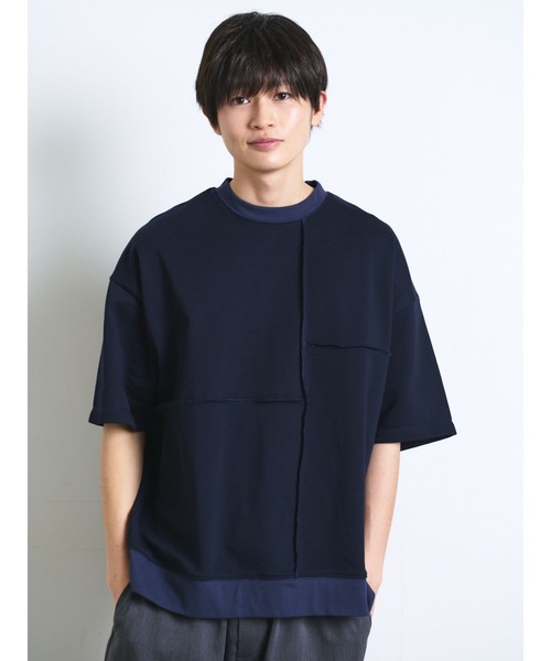 COTORICA（コトリカ）の「パネルスイッチスエットルーズT（Tシャツ/カットソー・メンズ・オフホワイト/ライトブルー/ネイビー・MEDIUM/LARGE）」の17枚目の写真