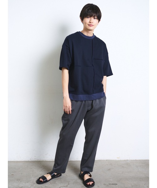 COTORICA（コトリカ）の「パネルスイッチスエットルーズT（Tシャツ/カットソー・メンズ・オフホワイト/ライトブルー/ネイビー・MEDIUM/LARGE）」の18枚目の写真