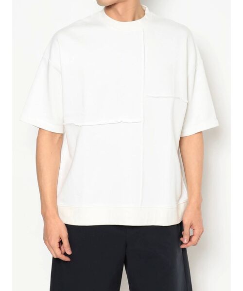 COTORICA（コトリカ）の「パネルスイッチスエットルーズT（Tシャツ/カットソー・メンズ・オフホワイト/ライトブルー/ネイビー・MEDIUM/LARGE）」の8枚目の写真