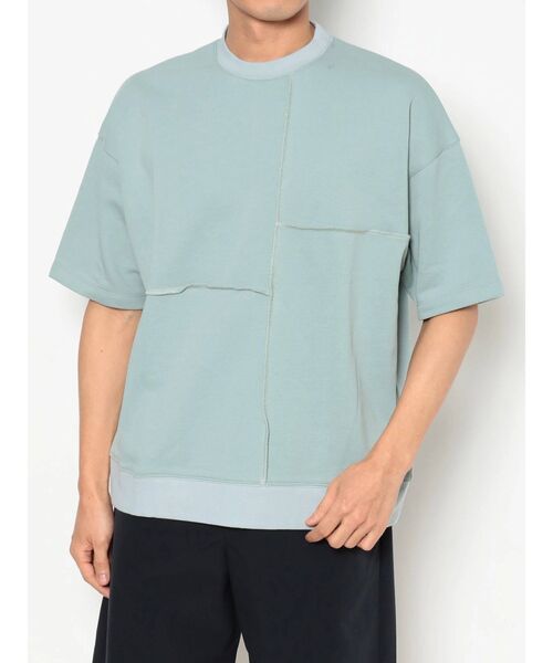 COTORICA（コトリカ）の「パネルスイッチスエットルーズT（Tシャツ/カットソー・メンズ・オフホワイト/ライトブルー/ネイビー・MEDIUM/LARGE）」の9枚目の写真