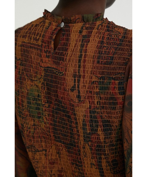 Desigual（デシグアル）の「シャーリング&プリント ブラウス（シャツ/ブラウス・レディース・ブラウン・2L/S/M/L）」の8枚目の写真