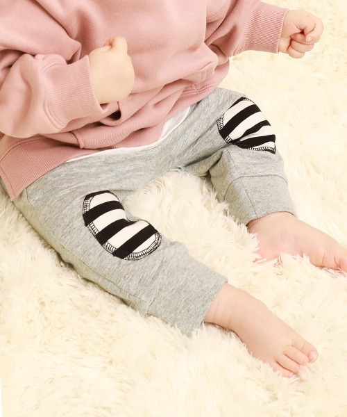 devirock（デビロック）の「ベビー ニーパッチパンツ（その他パンツ・キッズ・ベージュ/スミクロ/杢グレー/オートミール/ライトブラウン・80ｃｍ/90cm/70cm/100cm）」の3枚目の写真