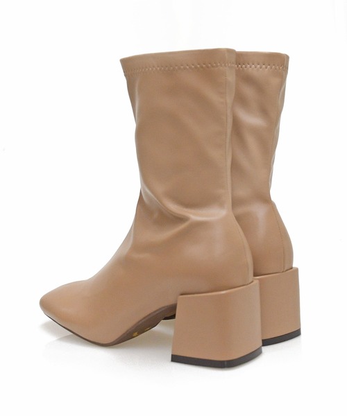 sango（sango）の「ストレッチスクエアトゥチャンキーヒールミディアムブーツ（ブーツ・レディース・ブラック/アイボリー/モカ/グレー系その他/グリーン系その他/グレイッシュベージュ・LL/3L/SS/S/M/L）」の10枚目の写真