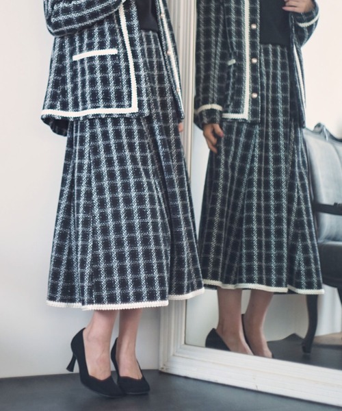 MIIA（ミーア）の「キラキラツィードフレアスカート（スカート・レディース・ブラック/パープル/オフホワイト・FREE）」の17枚目の写真