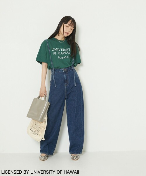 FREAK'S STORE（フリークスストア）の「▽HAWAII SHORT SLEEVE TEE/ハワイショートスリーブTシャツ（Tシャツ/カットソー・レディース・グリーン/オリーブ/オフホワイト/ホワイト/ブルーグリーン/ナチュラル・ﾌﾘ-）」の8枚目の写真