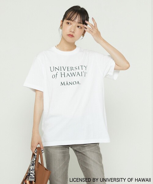 FREAK'S STORE（フリークスストア）の「▽HAWAII SHORT SLEEVE TEE/ハワイショートスリーブTシャツ（Tシャツ/カットソー・レディース・グリーン/オリーブ/オフホワイト/ホワイト/ブルーグリーン/ナチュラル・ﾌﾘ-）」の14枚目の写真