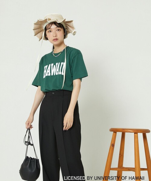 FREAK'S STORE（フリークスストア）の「▽HAWAII SHORT SLEEVE TEE/ハワイショートスリーブTシャツ（Tシャツ/カットソー・レディース・グリーン/オリーブ/オフホワイト/ホワイト/ブルーグリーン/ナチュラル・ﾌﾘ-）」の21枚目の写真