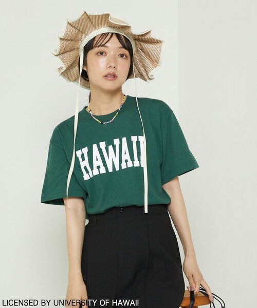 FREAK'S STORE（フリークスストア）の「▽HAWAII SHORT SLEEVE TEE/ハワイショートスリーブTシャツ（Tシャツ/カットソー・レディース・グリーン/オリーブ/オフホワイト/ホワイト/ブルーグリーン/ナチュラル・ﾌﾘ-）」の22枚目の写真