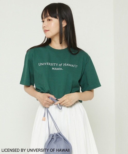 FREAK'S STORE（フリークスストア）の「▽HAWAII SHORT SLEEVE TEE/ハワイショートスリーブTシャツ（Tシャツ/カットソー・レディース・グリーン/オリーブ/オフホワイト/ホワイト/ブルーグリーン/ナチュラル・ﾌﾘ-）」の4枚目の写真