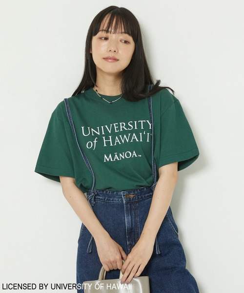 FREAK'S STORE（フリークスストア）の「▽HAWAII SHORT SLEEVE TEE/ハワイショートスリーブTシャツ（Tシャツ/カットソー・レディース・グリーン/オリーブ/オフホワイト/ホワイト/ブルーグリーン/ナチュラル・ﾌﾘ-）」の5枚目の写真