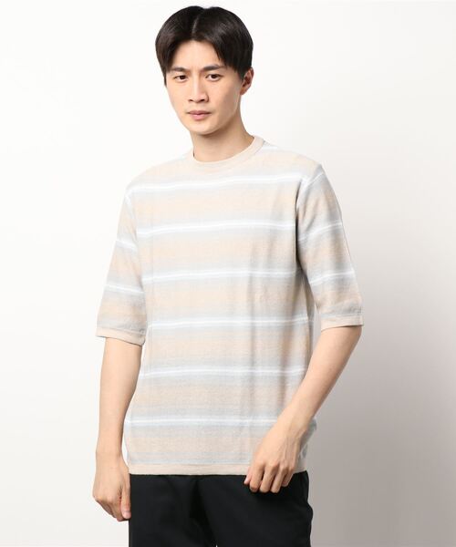 【men´s】CAMO/カモ AG0052S FEYSTONGAL ? KNIT T-SHIRT STRIPES STRIPES
