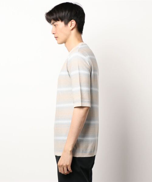CAMO（カモ）の「【men's】CAMO/カモ AG0052S FEYSTONGAL ? KNIT T-SHIRT STRIPES STRIPES（ニット/セーター・メンズ・ベージュ・M）」の3枚目の写真