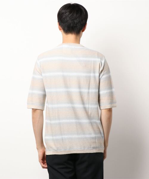 CAMO（カモ）の「【men's】CAMO/カモ AG0052S FEYSTONGAL ? KNIT T-SHIRT STRIPES STRIPES（ニット/セーター・メンズ・ベージュ・M）」の2枚目の写真