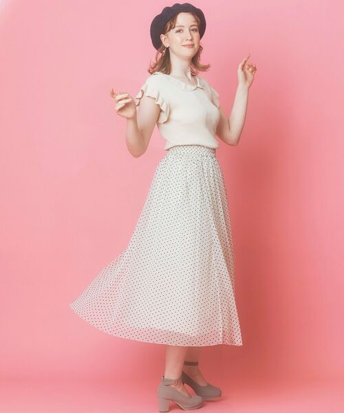 MAJESTIC LEGON（マジェスティックレゴン）の「エアリーパターンチュールスカート（スカート・レディース・ベージュ系その他2/ホワイト系その他2/グレー系その他・SMALL/MEDIUM）」の19枚目の写真