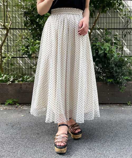 MAJESTIC LEGON（マジェスティックレゴン）の「エアリーパターンチュールスカート（スカート・レディース・ベージュ系その他2/ホワイト系その他2/グレー系その他・SMALL/MEDIUM）」の4枚目の写真