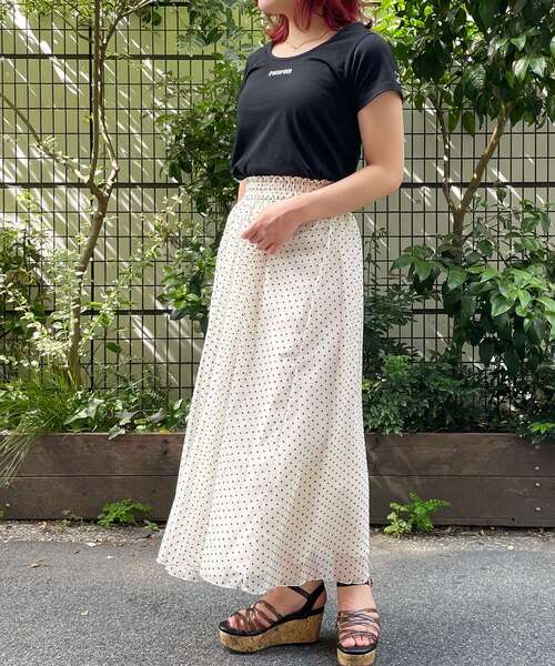 MAJESTIC LEGON（マジェスティックレゴン）の「エアリーパターンチュールスカート（スカート・レディース・ベージュ系その他2/ホワイト系その他2/グレー系その他・SMALL/MEDIUM）」の16枚目の写真