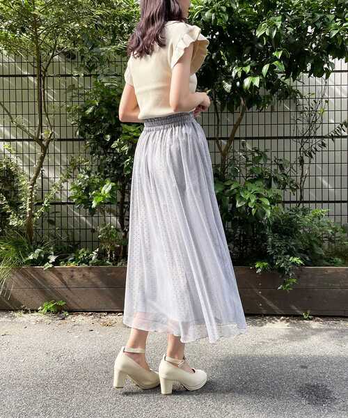 MAJESTIC LEGON（マジェスティックレゴン）の「エアリーパターンチュールスカート（スカート・レディース・ベージュ系その他2/ホワイト系その他2/グレー系その他・SMALL/MEDIUM）」の11枚目の写真