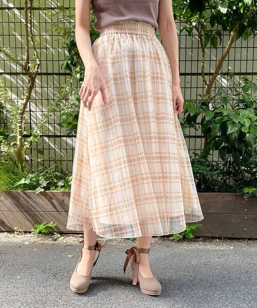 MAJESTIC LEGON（マジェスティックレゴン）の「エアリーパターンチュールスカート（スカート・レディース・ベージュ系その他2/ホワイト系その他2/グレー系その他・SMALL/MEDIUM）」の14枚目の写真