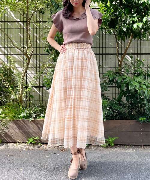 MAJESTIC LEGON（マジェスティックレゴン）の「エアリーパターンチュールスカート（スカート・レディース・ベージュ系その他2/ホワイト系その他2/グレー系その他・SMALL/MEDIUM）」の21枚目の写真