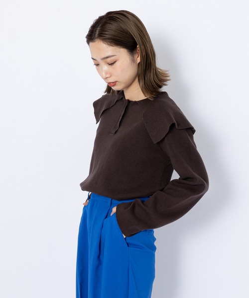 CIAOPANIC（チャオパニック）の「ミラノリブセーラーカラープルオーバー（ニット/セーター・レディース・ブラウン/ブルー/アイボリー・FREE）」の20枚目の写真