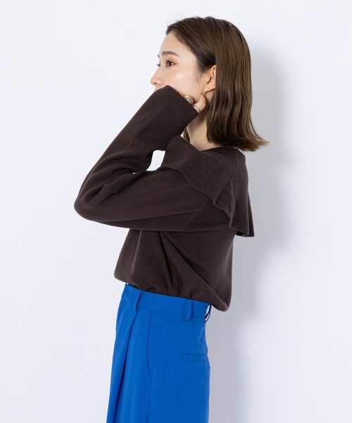 CIAOPANIC（チャオパニック）の「ミラノリブセーラーカラープルオーバー（ニット/セーター・レディース・ブラウン/ブルー/アイボリー・FREE）」の21枚目の写真