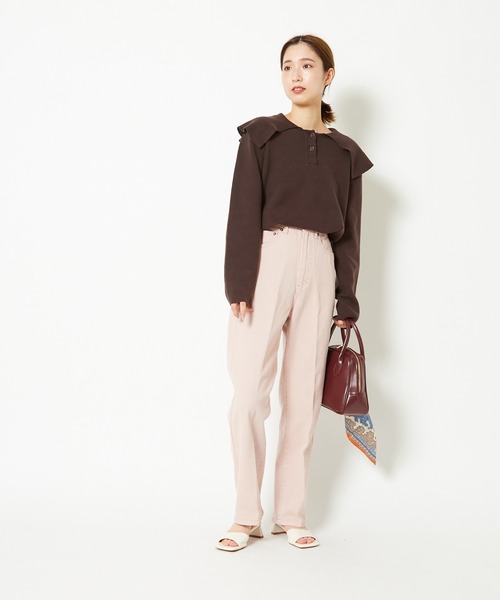 CIAOPANIC（チャオパニック）の「ミラノリブセーラーカラープルオーバー（ニット/セーター・レディース・ブラウン/ブルー/アイボリー・FREE）」の11枚目の写真